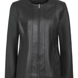 WOMEN'S BLACK REAL LEATHER BIKER JACKET