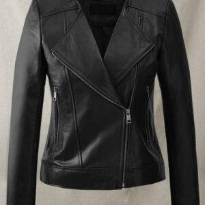 BLACK LEATHER LADY JACKET