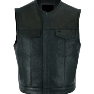 BLACK MEN’S MOTO BIKE CLUB VEST