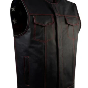 MEN’S BLACK & RED MOTORCYCLE CLUB VEST