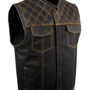 CAMO BLACK MEN’S MOTORBIKE CLUB VEST
