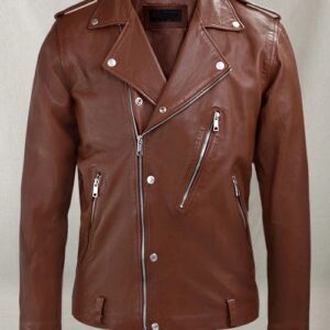 BEAST TAN BIKER LEATHER JACKET