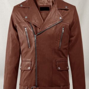 DAUNTLESS TAN BIKER LEATHER JACKET