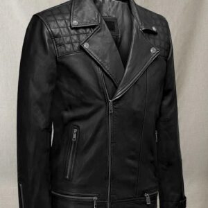 IRONWOOD BLACK BIKER LEATHER JACKET